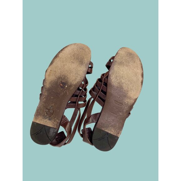 Prada Brown Leather Gladiator Sandals - Picture 8 of 9